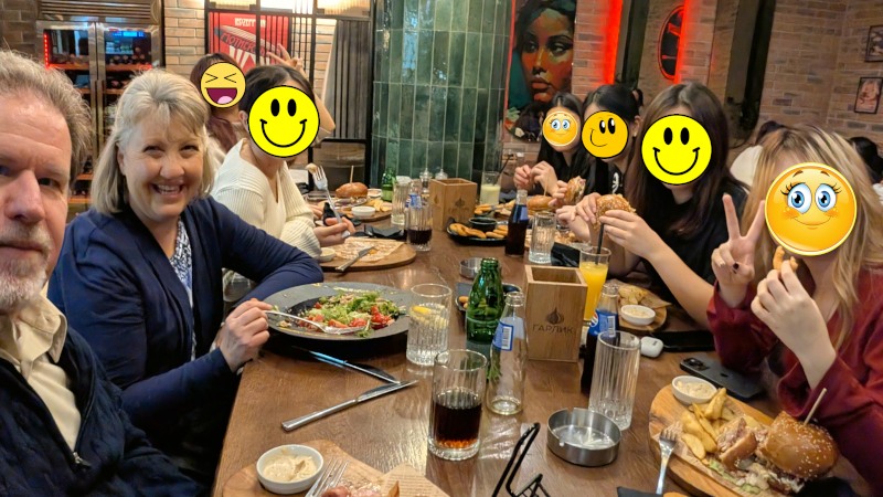 Dinner with our girls (and a couple others)